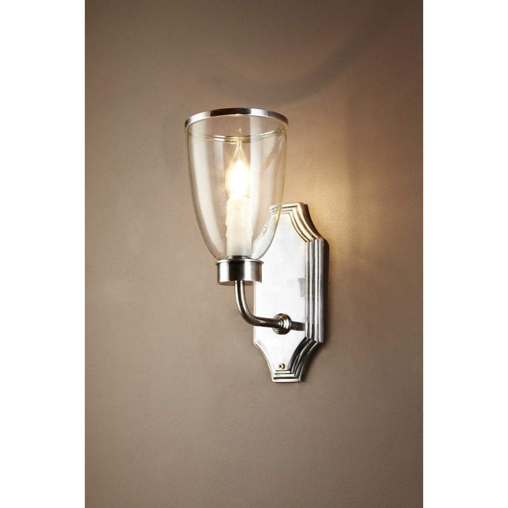 Westbrook Sconce Silver W/Glass Shade-abc