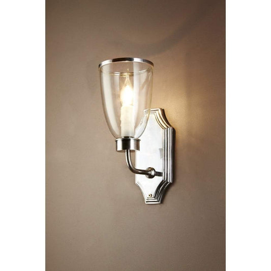 Westbrook Sconce Silver W/Glass Shade-abc