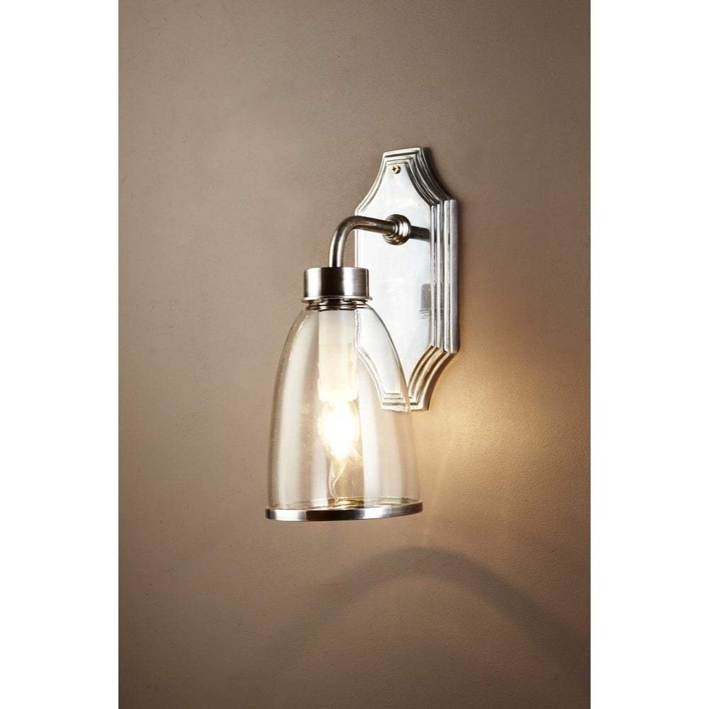 Westbrook Sconce Silver W/Glass Shade-abc
