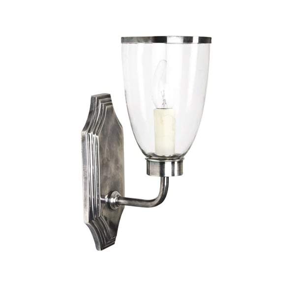 Westbrook Sconce Silver W/Glass Shade-abc
