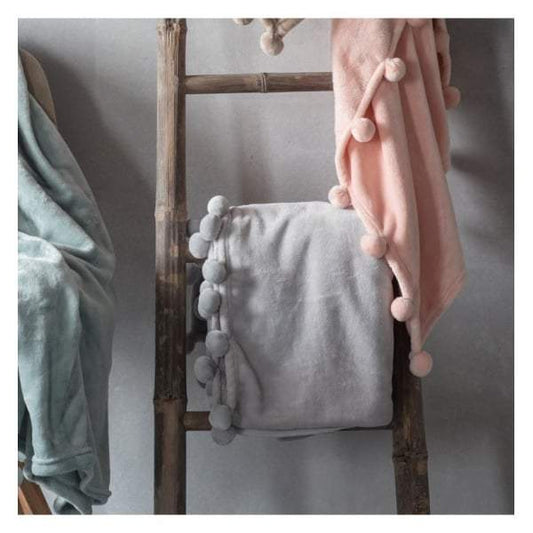 Pom Pom Throw Grey-abc