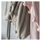 Pom Pom Throw Taupe-abc