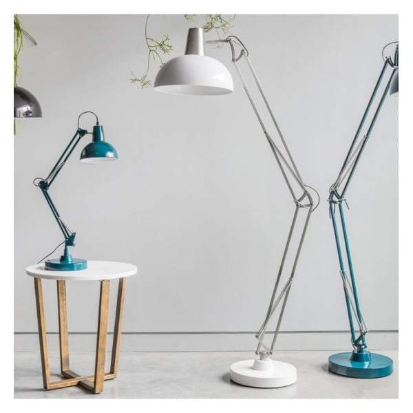 Walden Floor Lamp Brushed Nickle and White 1700mm-abc