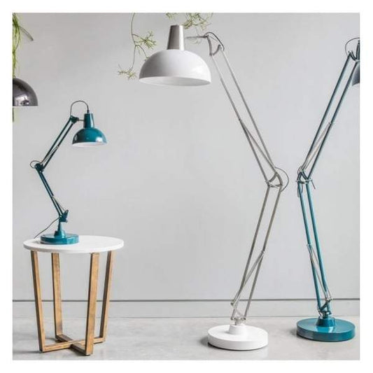 Walden Floor Lamp Brushed Nickle and White 1700mm-abc