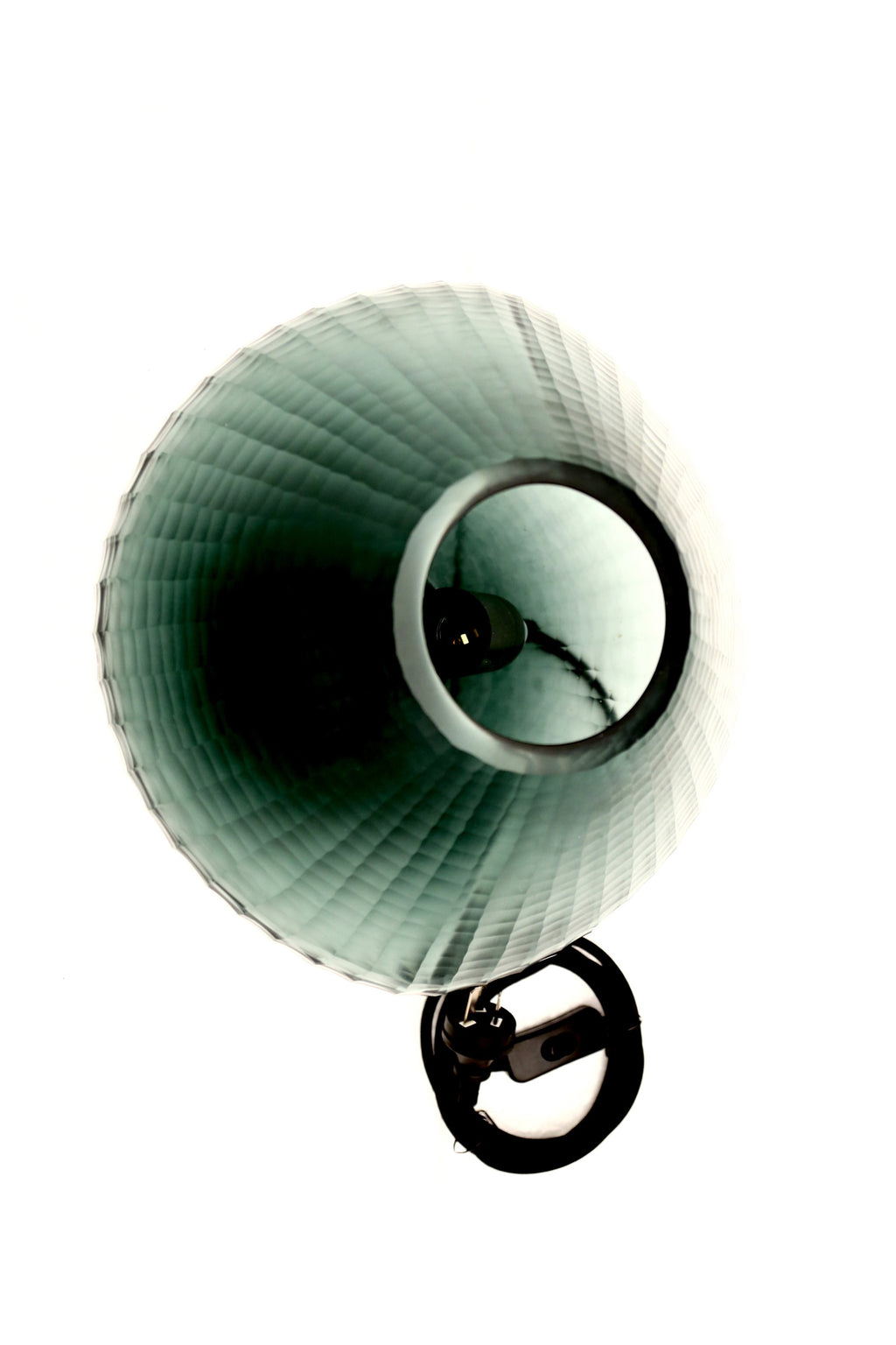 Paris Small - Bottle Green - Small Freeform Hand Cut Art Glass Table Lamp-abc