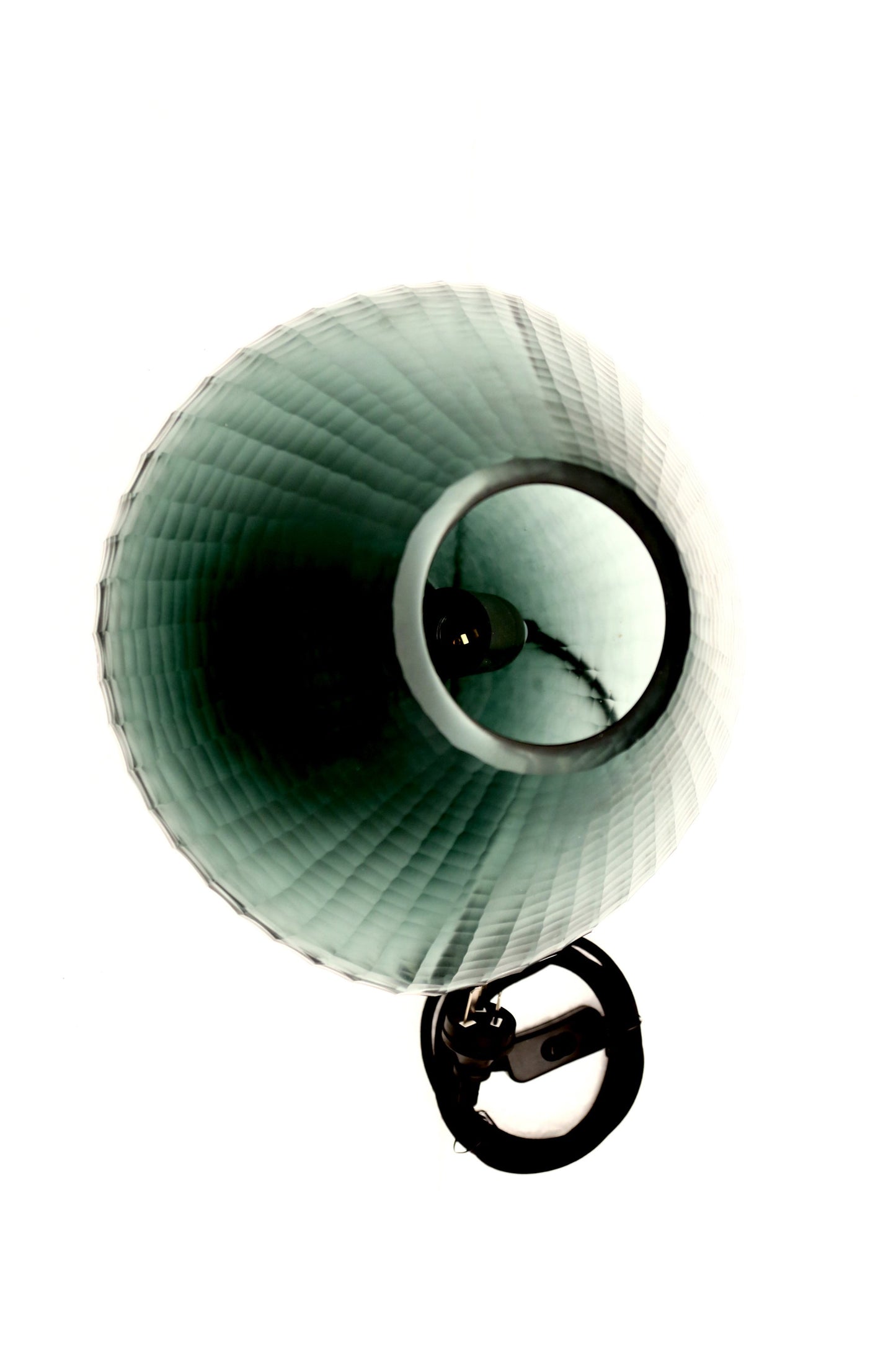 Paris Small - Bottle Green - Small Freeform Hand Cut Art Glass Table Lamp-abc