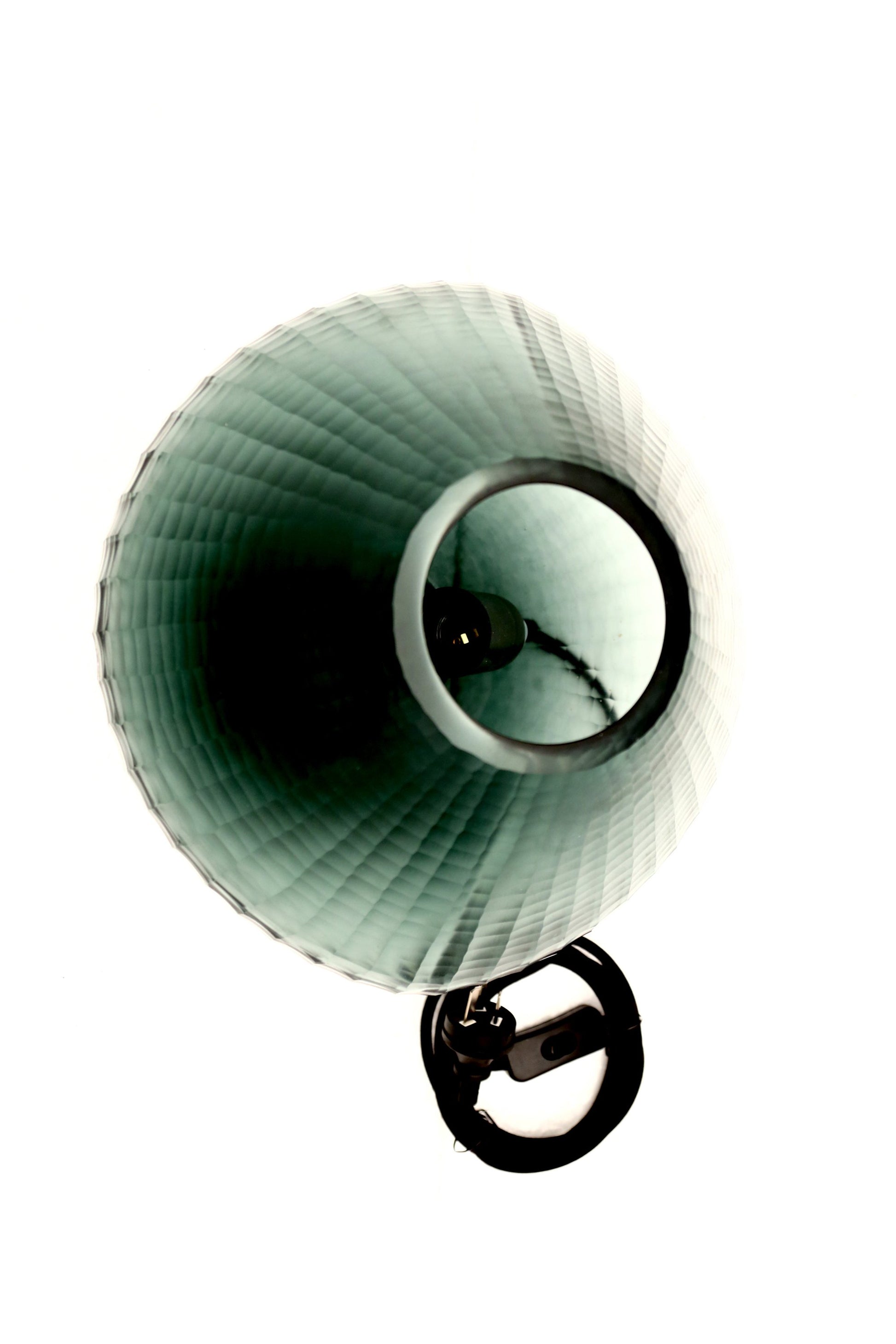 Paris Small - Bottle Green - Small Freeform Hand Cut Art Glass Table Lamp-abc