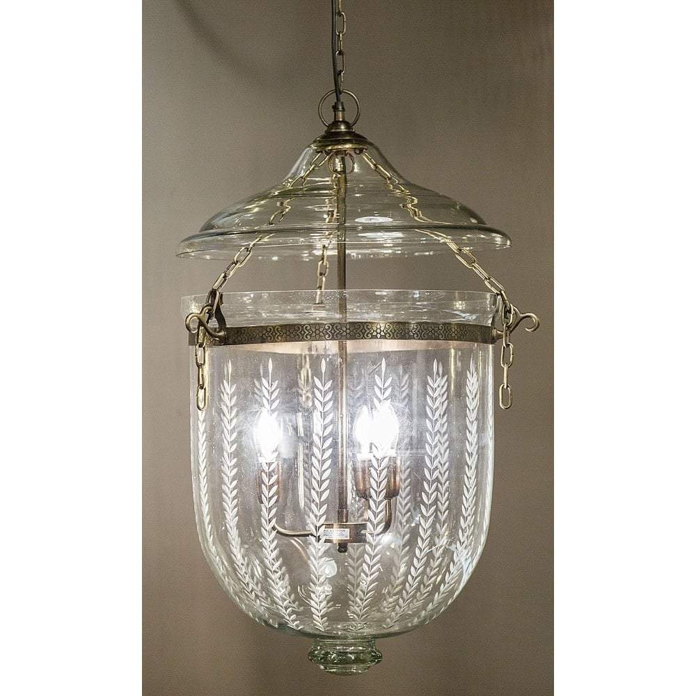 Belljar 18" In Brass Metal W/ Leaf Cut-abc