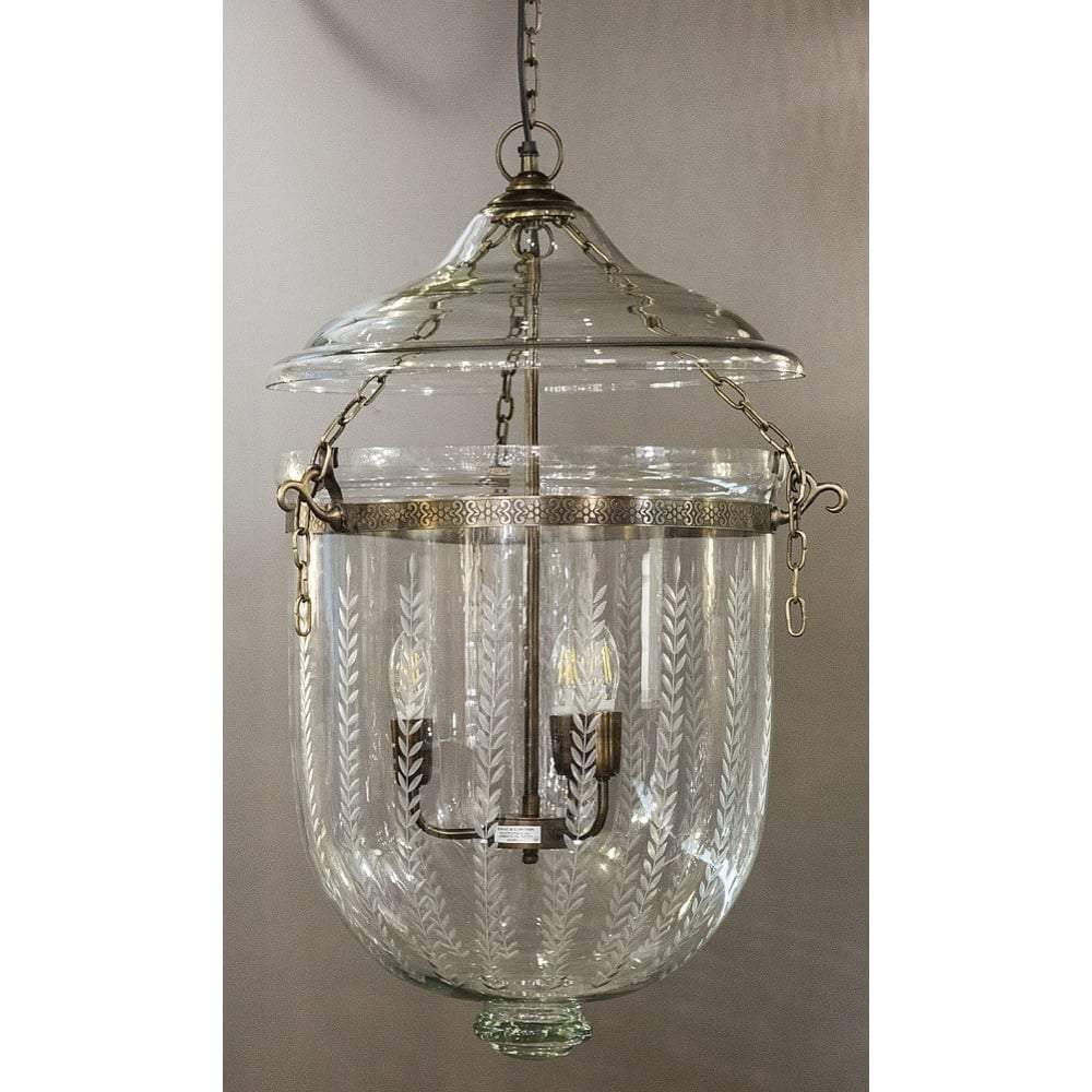 Belljar 18" In Brass Metal W/ Leaf Cut-abc