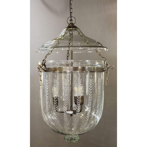 Belljar 18" In Brass Metal W/ Leaf Cut-abc
