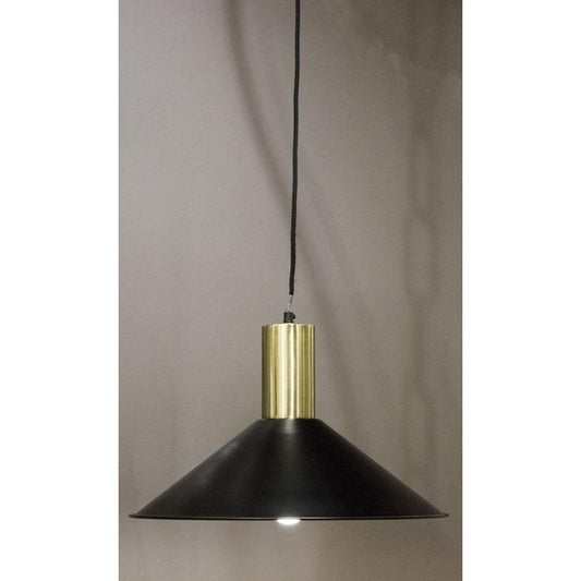 Redfern Hanging Lamp Black w Brass Top-abc