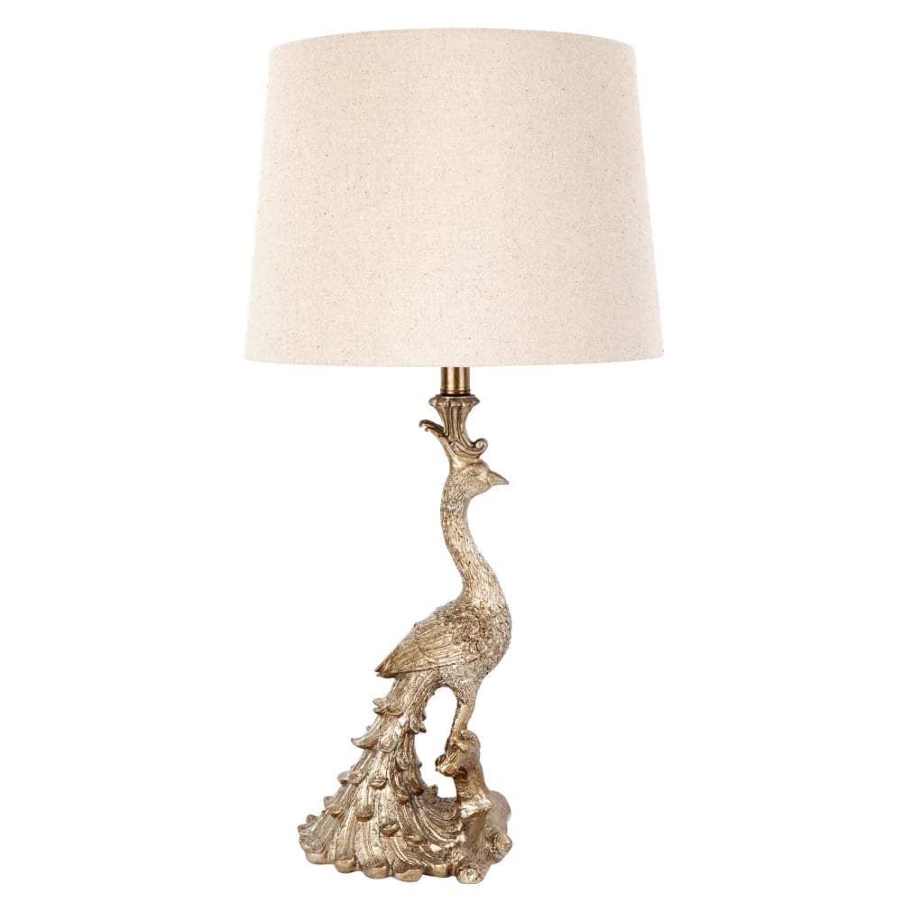 Peacock Table Lamp - Gold-abc