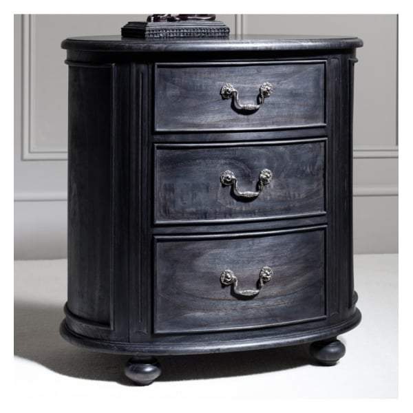 Safari Oval Bedside Chest Charcoal-abc