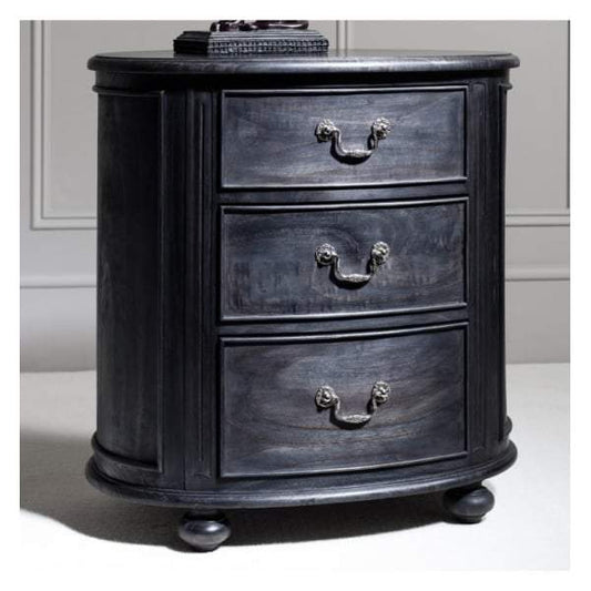 Safari Oval Bedside Chest Charcoal-abc