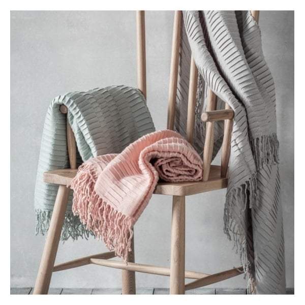 Linear Pleat Throw Blush W1300 x H1800mm-abc