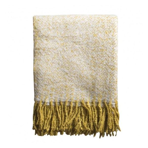 Herringbone Mohair Throw Ochre W1300 x H1800mm-abc