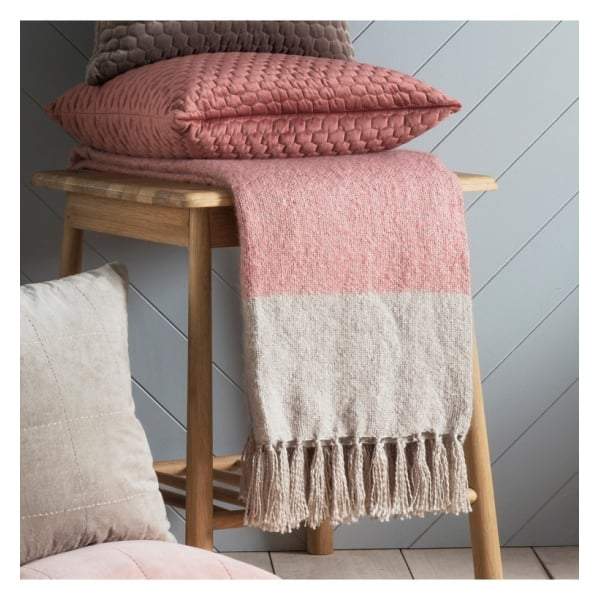 Tonal Mohair Throw Blush & Silver W1300 x H1800mm-abc
