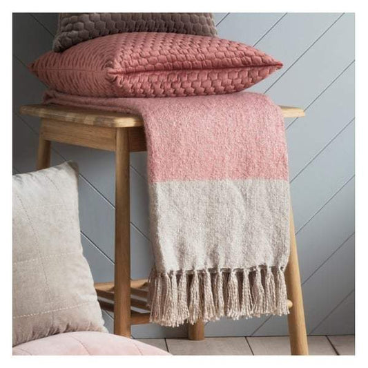 Tonal Mohair Throw Blush & Silver W1300 x H1800mm-abc