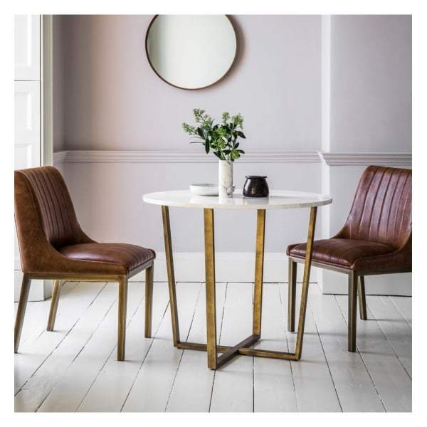 Chester Round Dining Table Marble W900 x D900 x H750mm-abc