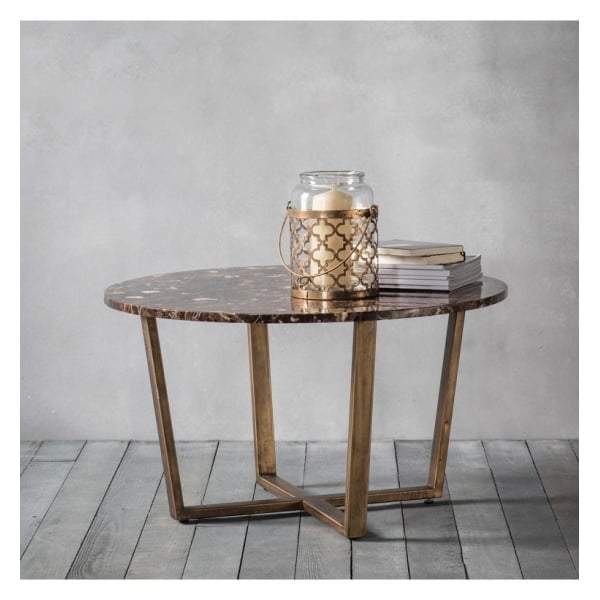 Essen Round Coffee Table Marble W800 x D800 x H460mm-abc