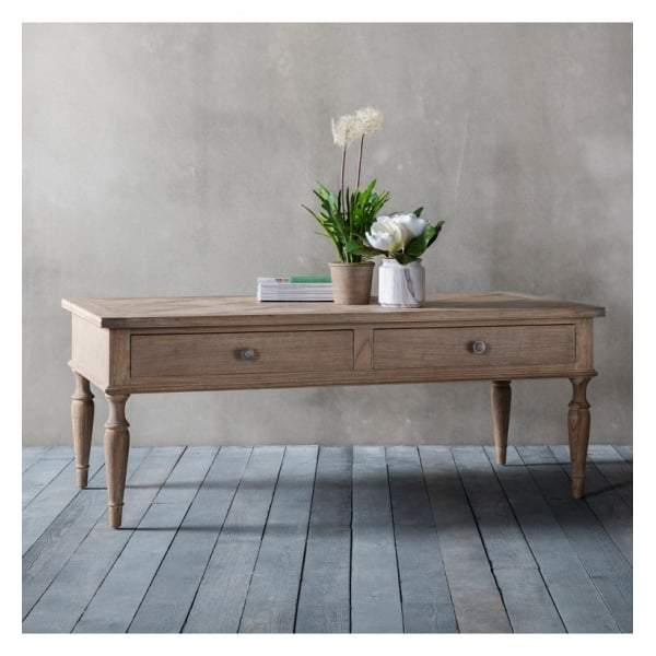 Makassar 2 Drawer Coffee Table W1300 x D650 x H510mm-abc