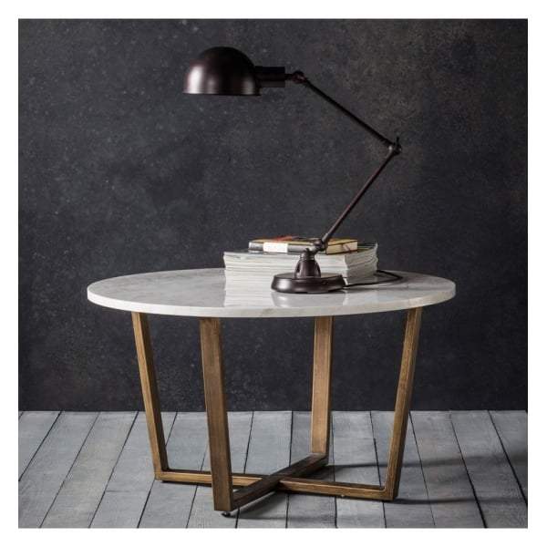 Chester Round Coffee Table Marble W800 x D800 x H460mm-abc