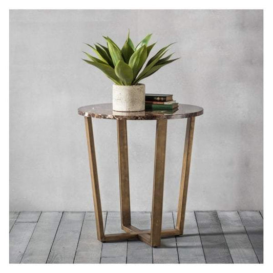 Essen Round Side Table Marble W520 x D520 x H555mm-abc
