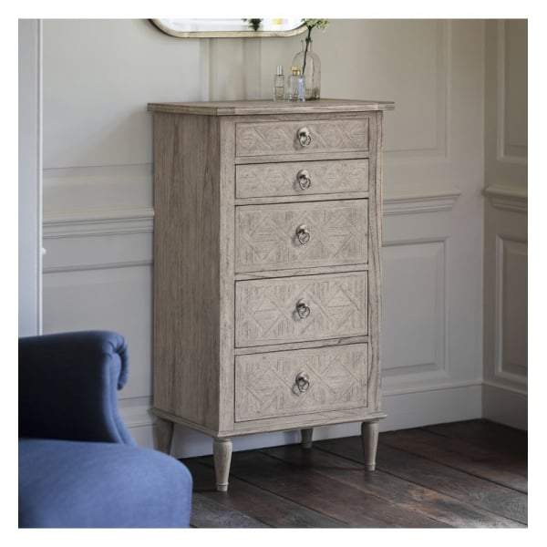 Makassar 5 Drawer Lingerie Chest W600 x D450 x H1150mm-abc