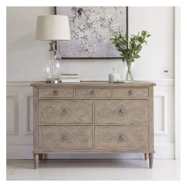 Makassar 7 Drawer Chest W1300 x D450 x H885mm-abc