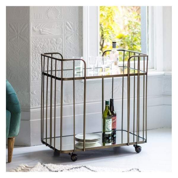 Volos Drinks Trolley Bronze W750 x D460 x H790mm-abc