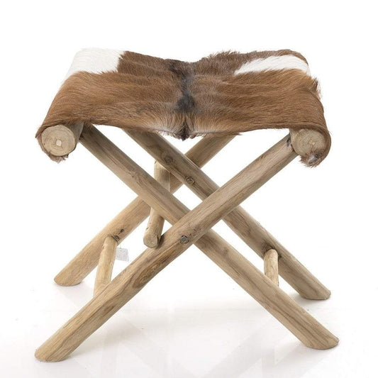 Goat Skin Folding Stool-abc