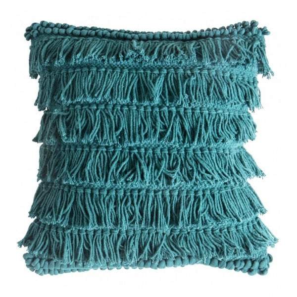 Tallara Fringed Cushion Teal-abc