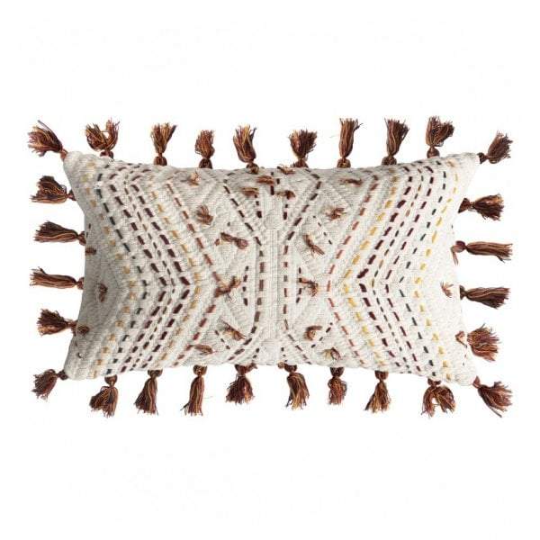 Paracas Emb Cushion Burnt Orange/Cream-abc