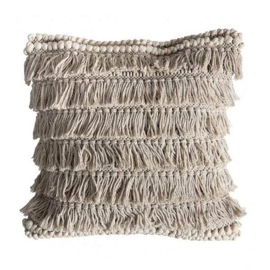 Tallara Fringed Cushion Black/Cream-abc