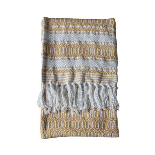 Elmer Cotton Slub Throw Ochre-abc