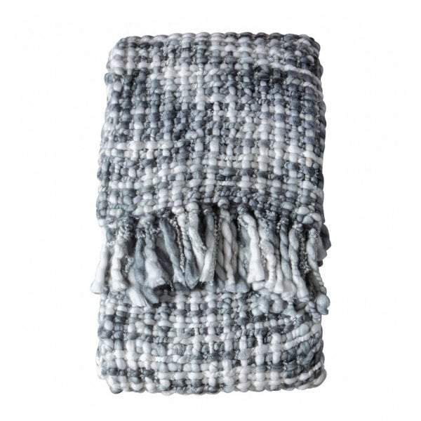 Melody Rope Throw Grey/Cream-abc
