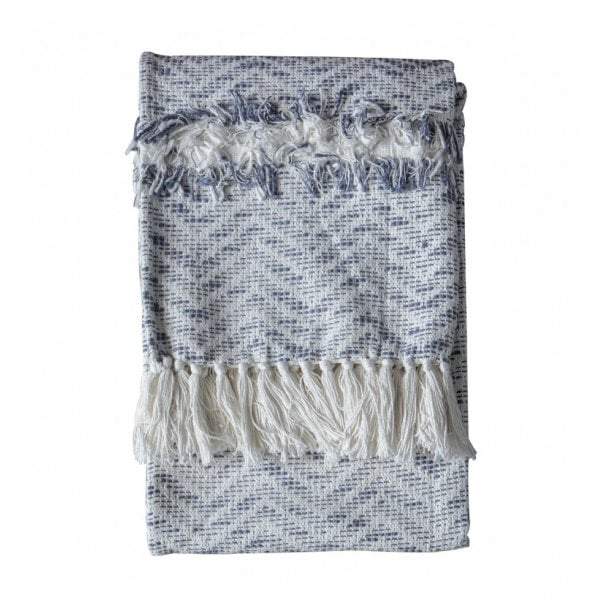Zumba Herringbone Throw Slate Grey/Cream-abc
