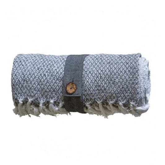 Cotton Diamond Throw Grey-abc