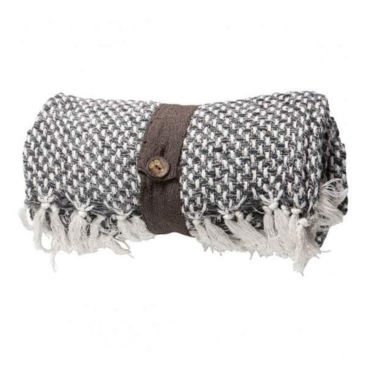 Cotton Cubic Throw Grey-abc
