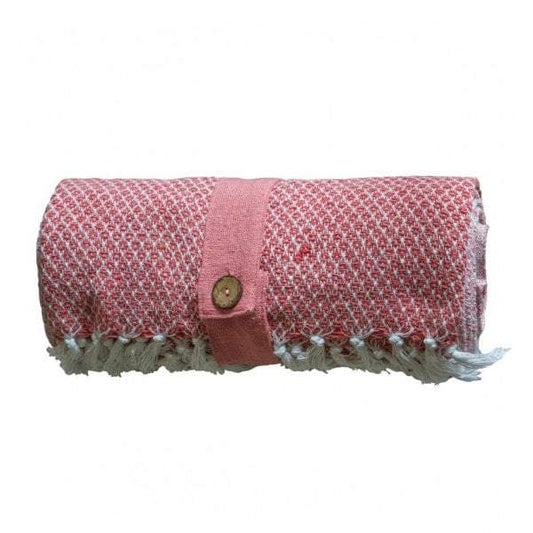 Cotton Diamond Throw Blush-abc