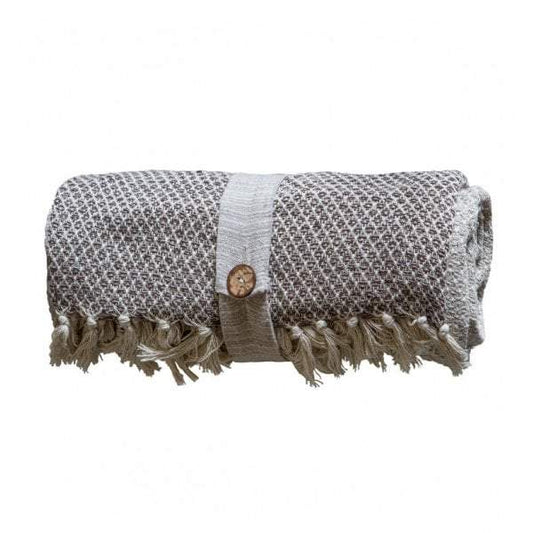 Cotton Diamond Throw Natural-abc