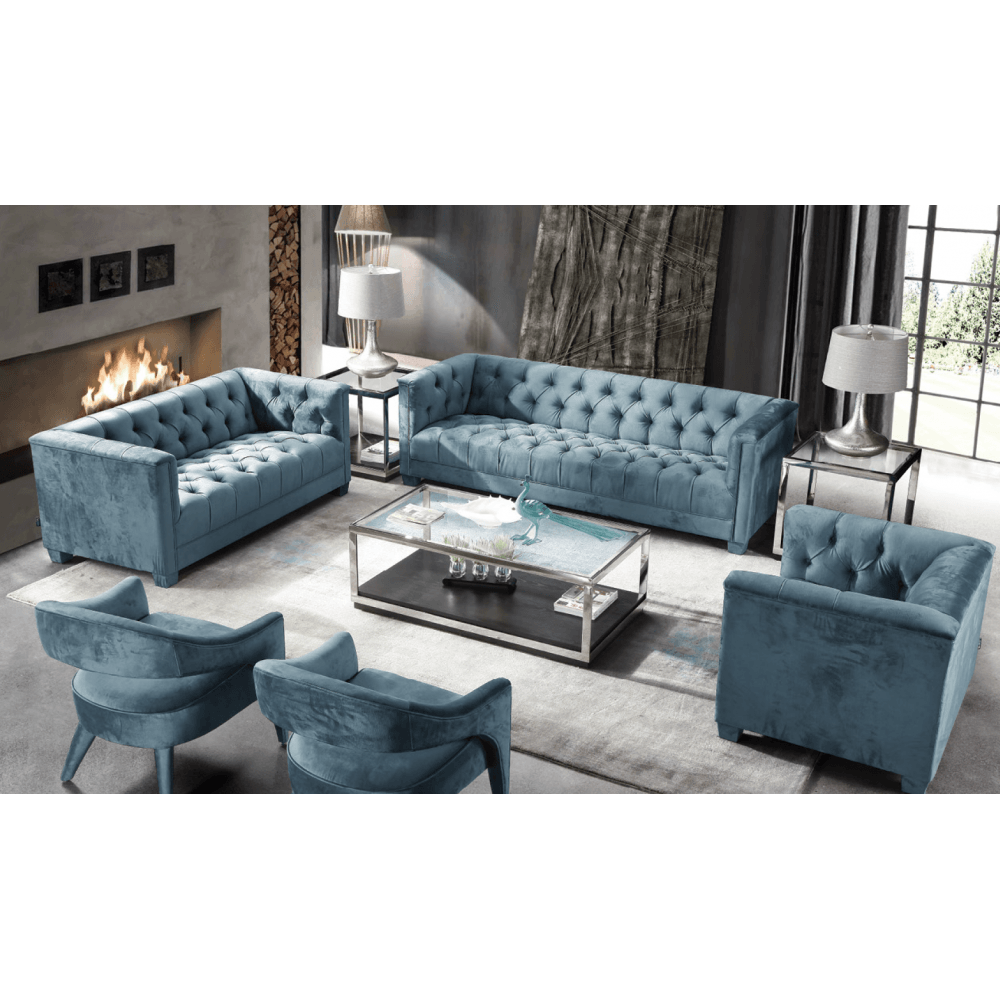 Luxor 3 Seater Sofa Teal-abc