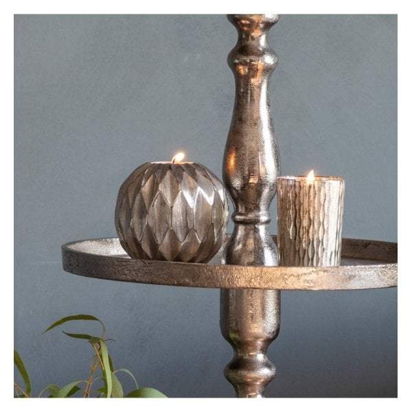 Kingsley Diamond Ball Tealight Holder Silver Medium-abc