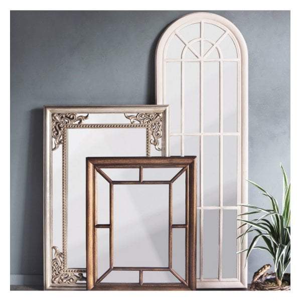 Leiden Mirror Antique White 1800x35x600mm-abc