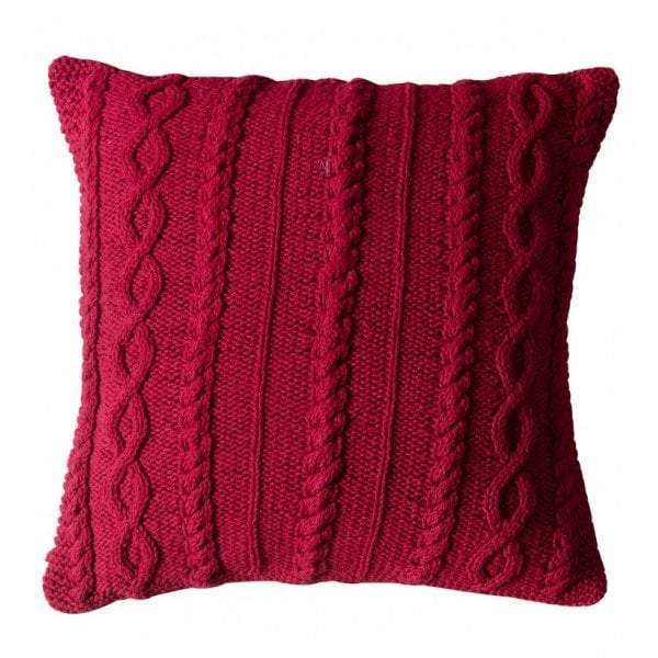 Walton Cable Knit Cushion Red-abc