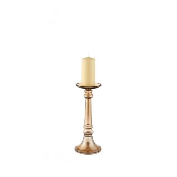 Handler Medium Candleholder Brown Lustre Glass-abc