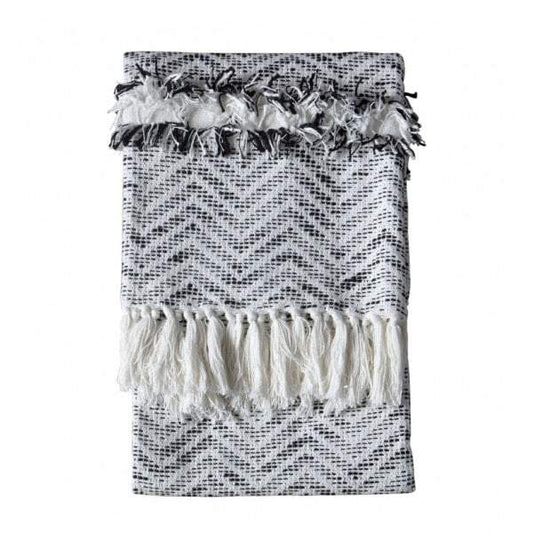 Zumba Herringbone Throw Cream/Black-abc