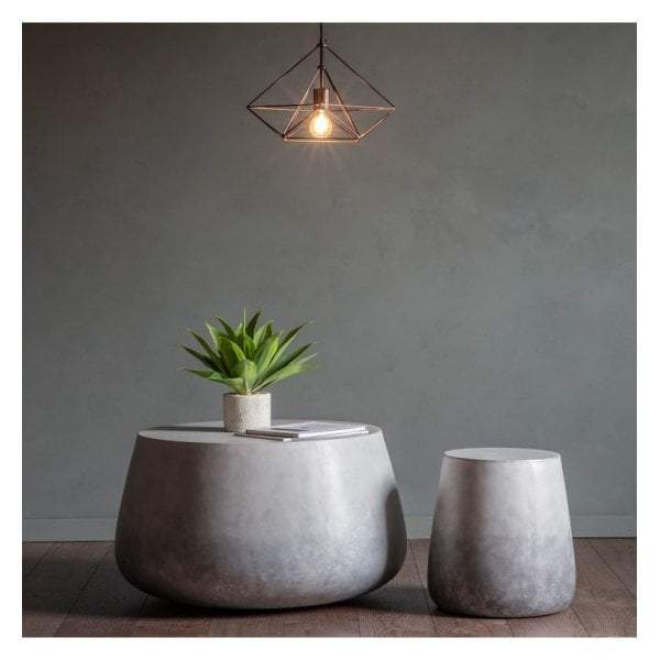 Lucia Side Table Ombre Silver-abc