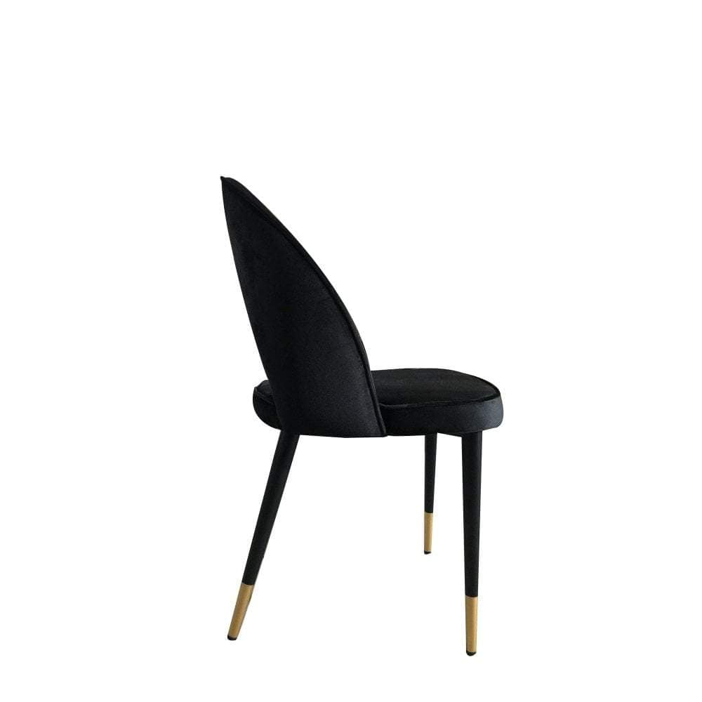 Bourdain Dining Chair Black Velvet (Set of Two)-abc