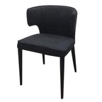 Portofino Dining Chair Black Velvet-abc